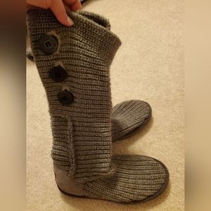 Gray Ugg knit boots with buttons size 7